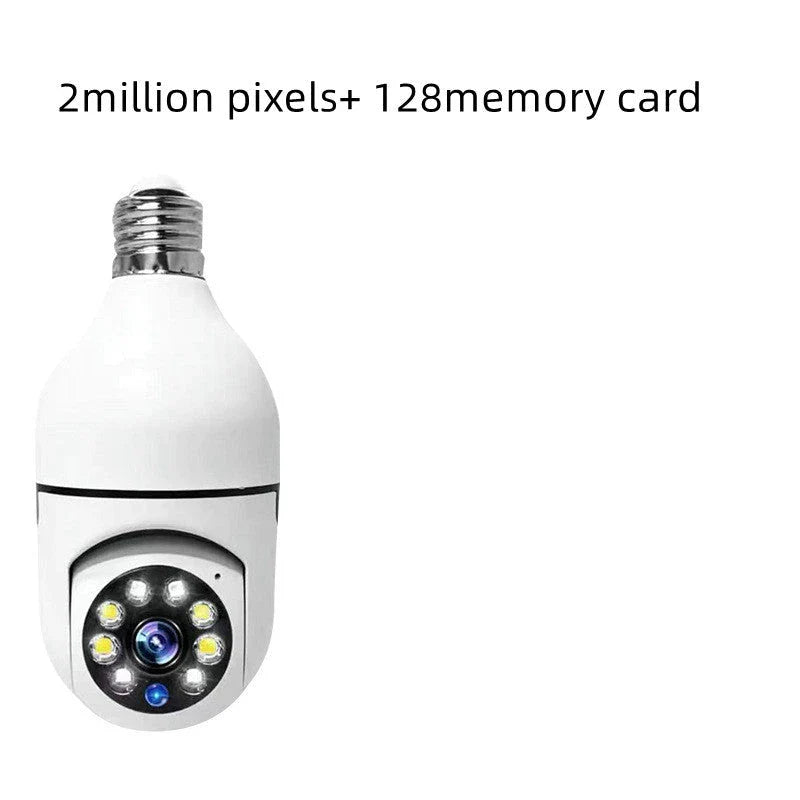 Alexa-enabled 1080P WiFi bulb camera with smooth pan and tilt, night vision, and voice control features