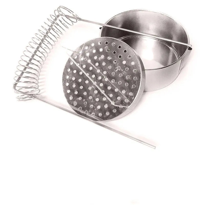 Silver stainless steel oil painting pen washer with brush clamp and leaking plugs
