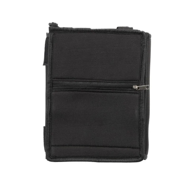 Black canvas folding storage pouch tote bag with large capacity for travel or shopping