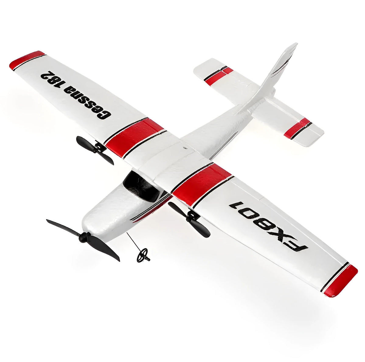 DIY Cessna 182 remote control glider in white and blue EPP foam with landing gear and remote control