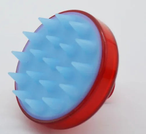 Soft silicone shampoo brush for scalp massage, 8x8x7cm, black colour, portable design
