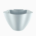 Nordic blue cabinet-mounted kitchen rubbish bin shown next to its dimensions.