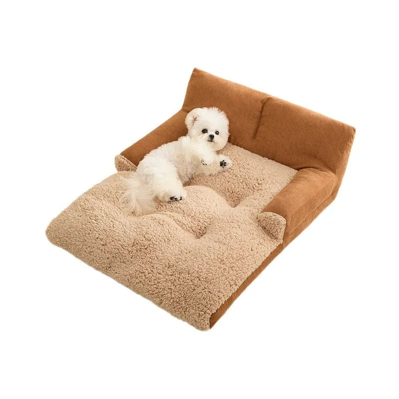 Four-season dog kennel pet nest sofa bed with cushion in three sizes for small medium dogs cats