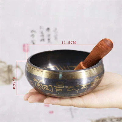 Handcrafted Tibetan singing bowl with a rich, harmonious tone for meditation, relaxation, and wellness