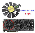 Square replacement cooling fan for ASUS graphics cards with 4-pin connector