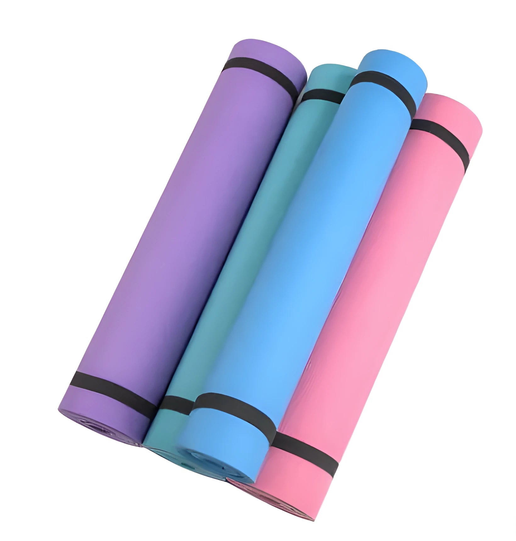 EVA fitness yoga mat in selected colour showing textured anti-slip surface