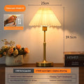 Retro French fabric metal table lamp with D-type telescopic design, warm light, 2000mAh or 5000mAh charging model.