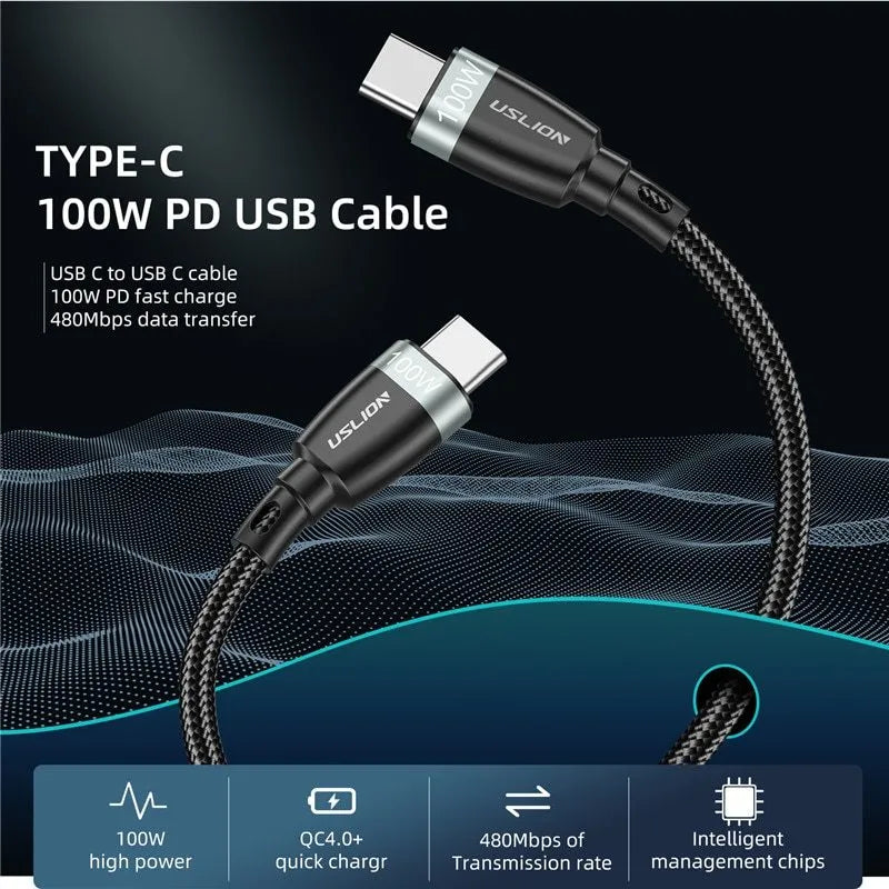 Type-C fast charging data cable, single head, 2m length, grey black, red, and red black colour options