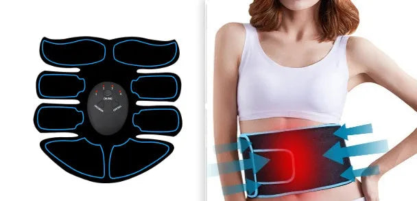 K81 digital abdominal muscle stimulation patch with triple pads and red, blue, or yellow edge trim options