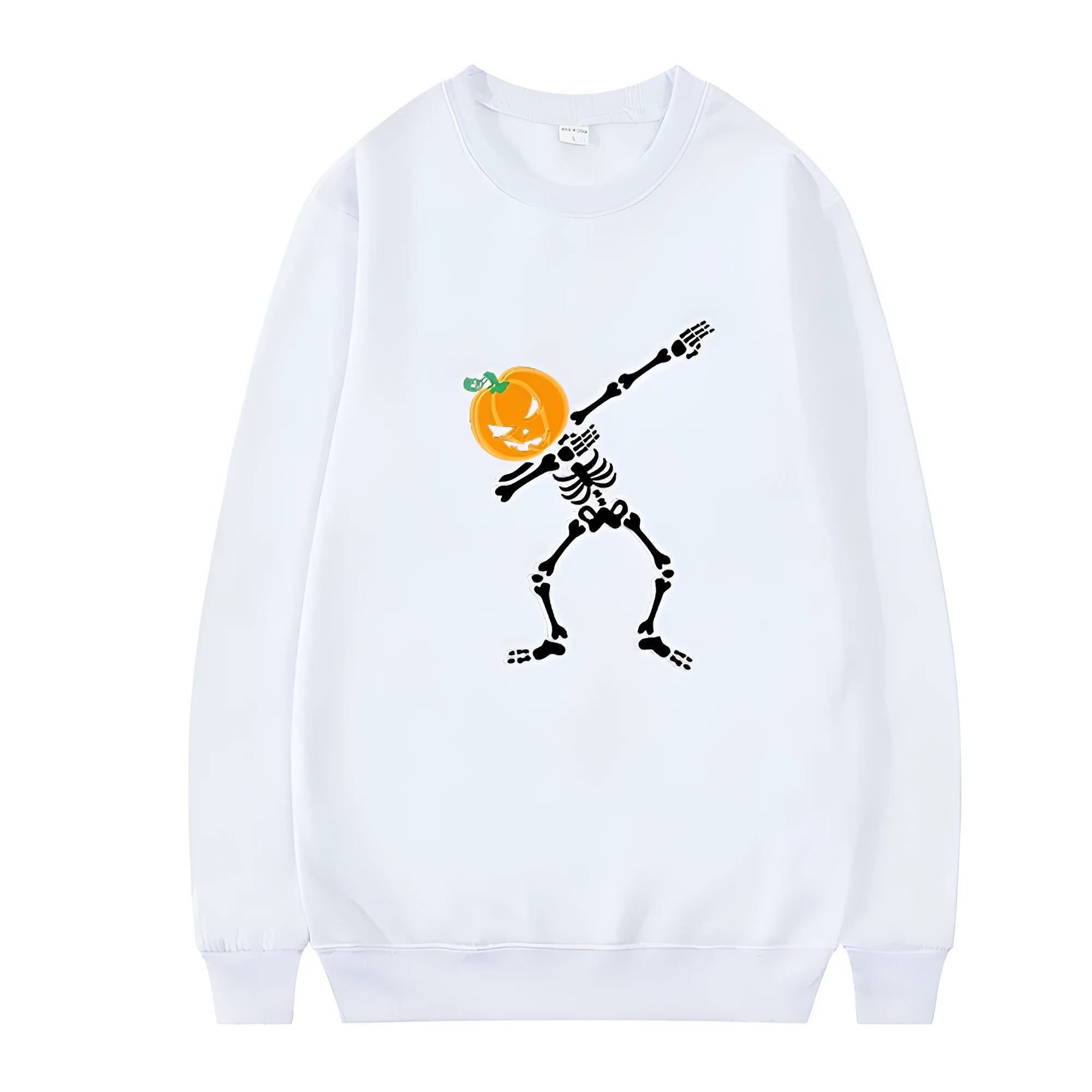 Women's printed long sleeve crew neck top in cotton polyester blend, shown in various colours.
