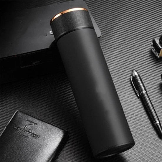 Stainless steel business mug with touch temperature sensor technology for precise temperature monitoring