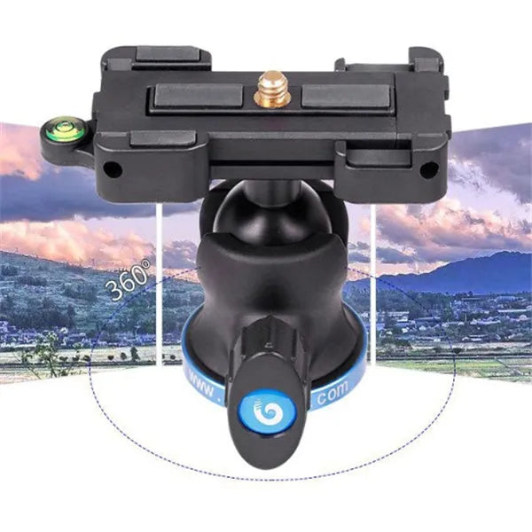 Black desktop phone tripod made of aluminium alloy and plastic, holding a smartphone.