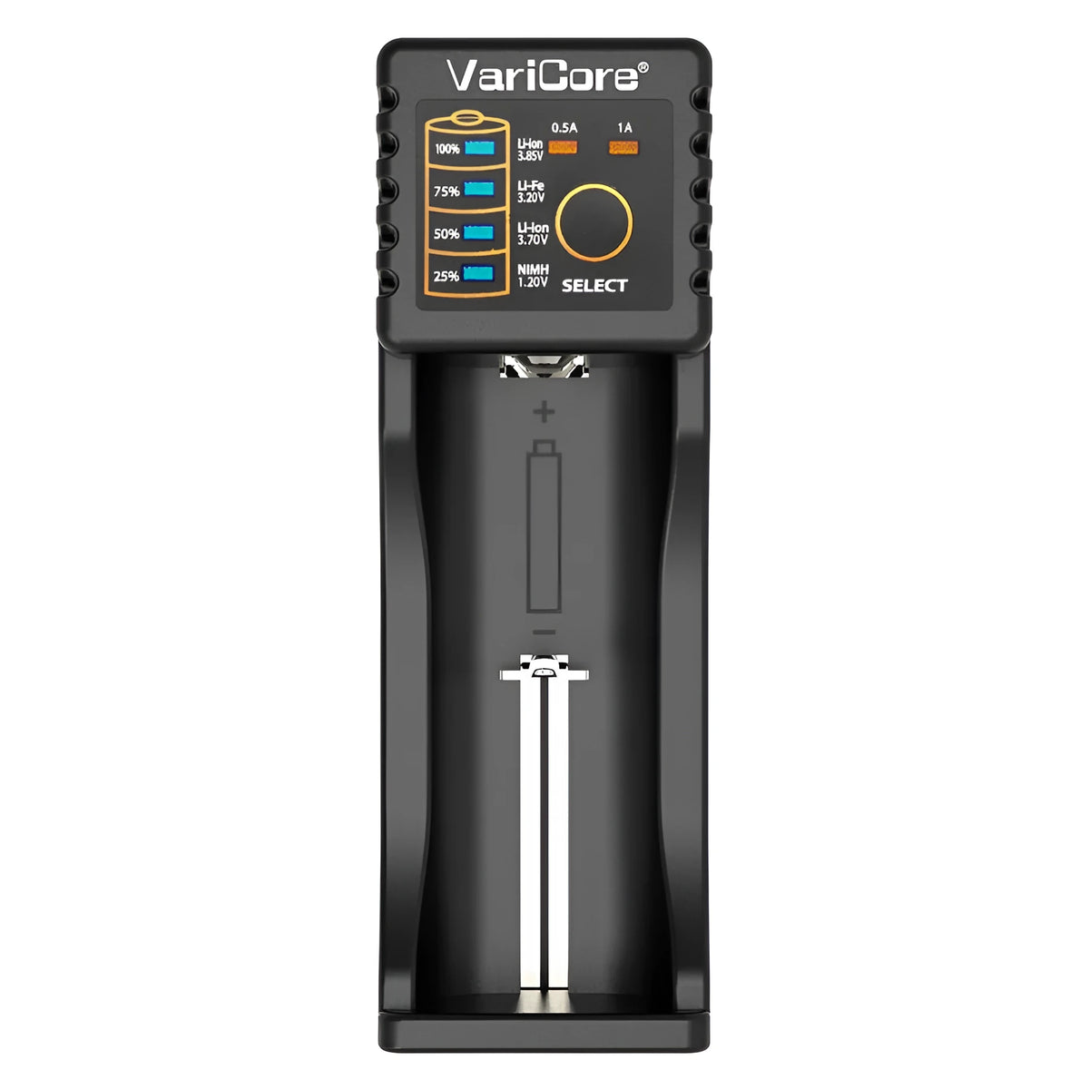 V10 universal battery charger for 18650, 26650, AA and AAA with USB boost output and LED indicator