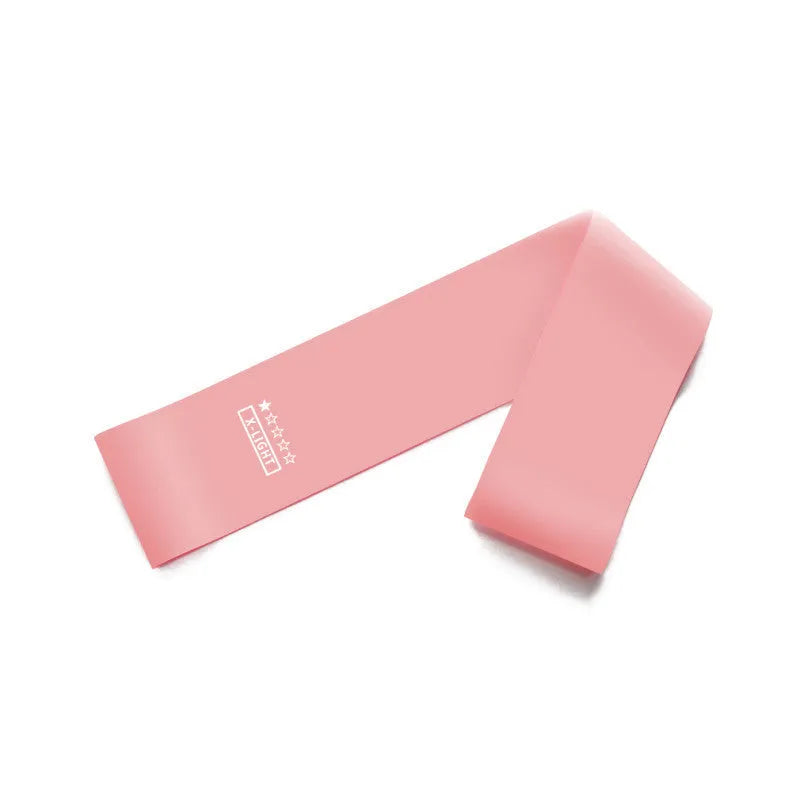 Gym Sterkte natural latex resistance bands five colour levels light pink to purple 600x50mm