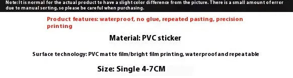 Fresh candy coloured decorative waterproof stickers in cute small object designs