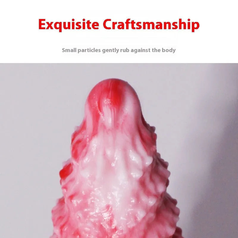 Pink silicone penis-shaped masturbation toy for women