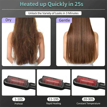 Premium 2-in-1 Hair Straightener & Curling Iron with Negative Ion Technology for Smooth, Shiny Hair