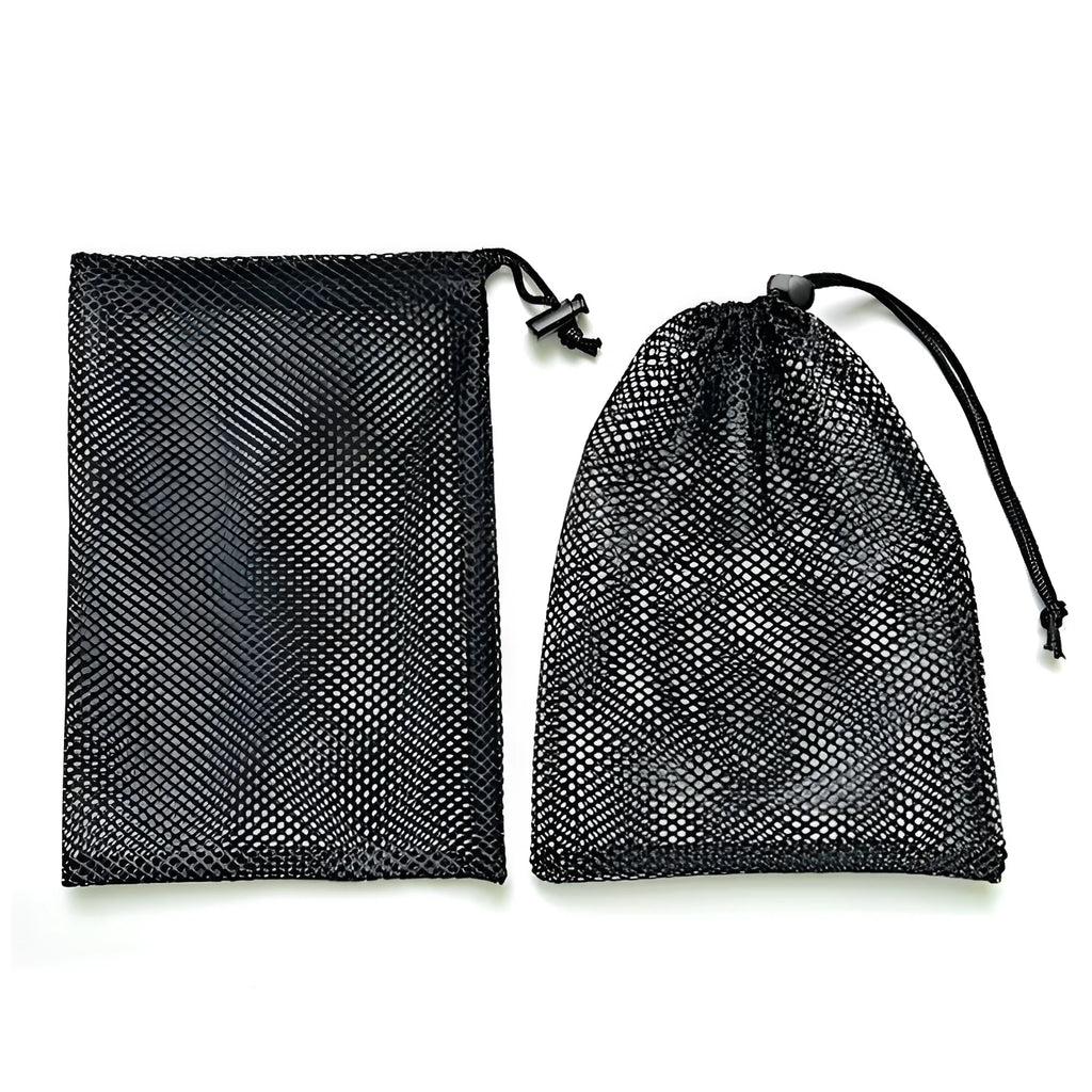 Black mesh drawstring bag for children's water ball toys with 5mm drainage holes