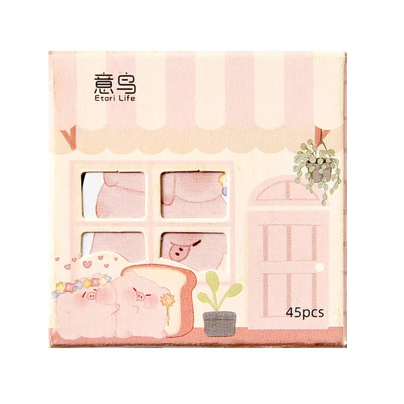 Paper account stickers with penguin designs measuring 20-50mm wide for journal decorating