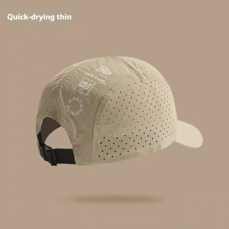 Men's adjustable dome crown baseball cap in breathable mesh fabric, shown in purple colour.