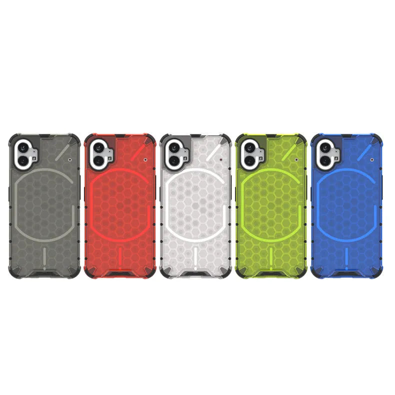 Honeycomb transparent drop-resistant phone case for Nothing Phone 1 and Nothing Phone 2, back cover with anti-fall design