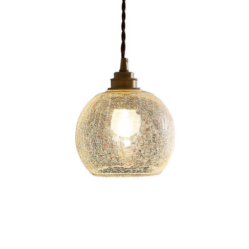 Brass and glass ball chandelier ceiling light with retro design