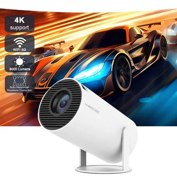 Barrel Machine Hy300 smart Android projector white with remote and adapter