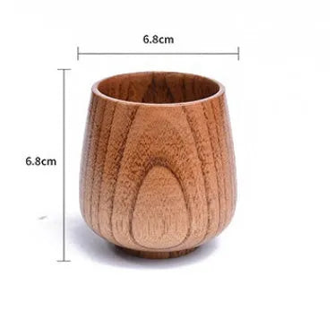 Wooden heat insulation tumbler wine cup vintage sour jujube big belly design round shape