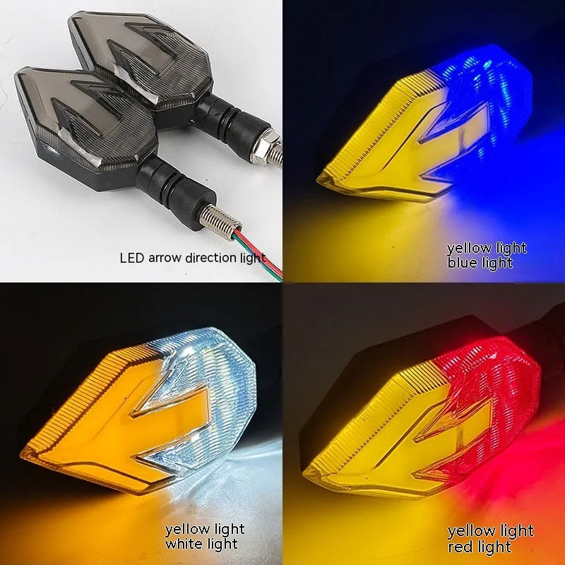Arrow-shaped LED motorcycle turn signal lamp for 12v universal fitment