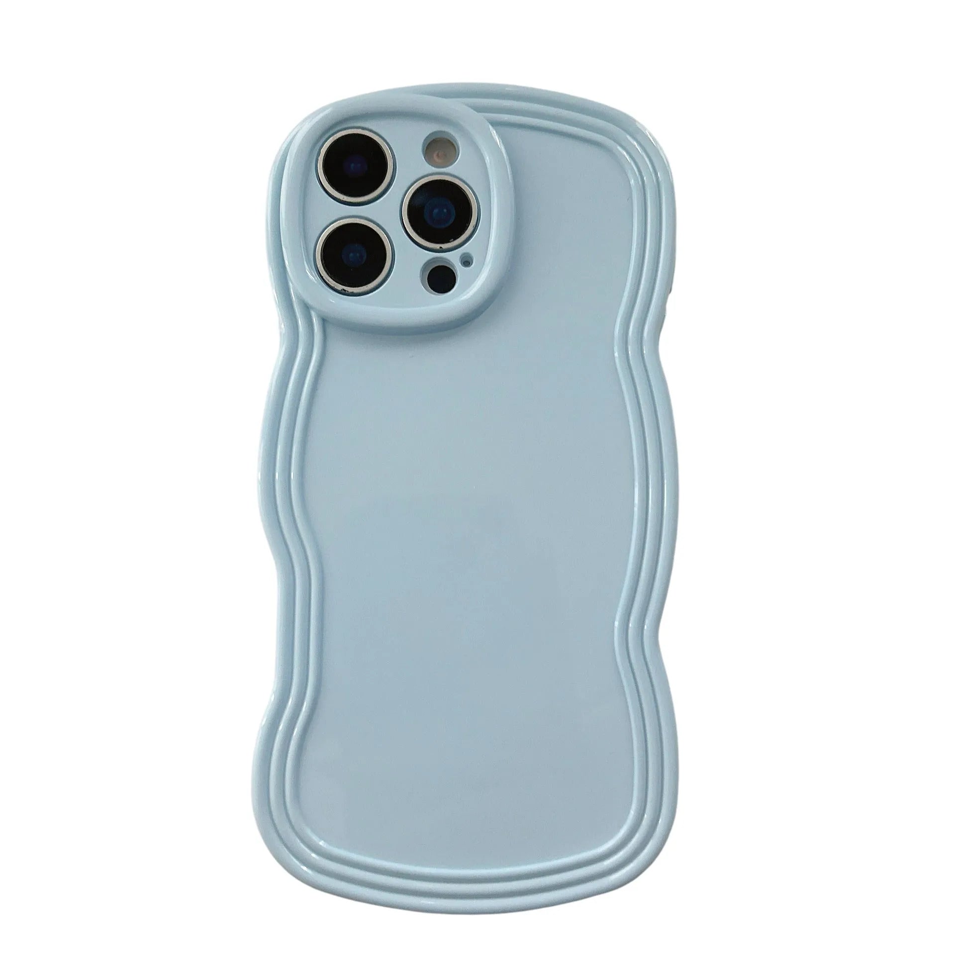 Wave pattern iPhone case in cream candy colour showing TPU material and anti-fingerprint surface