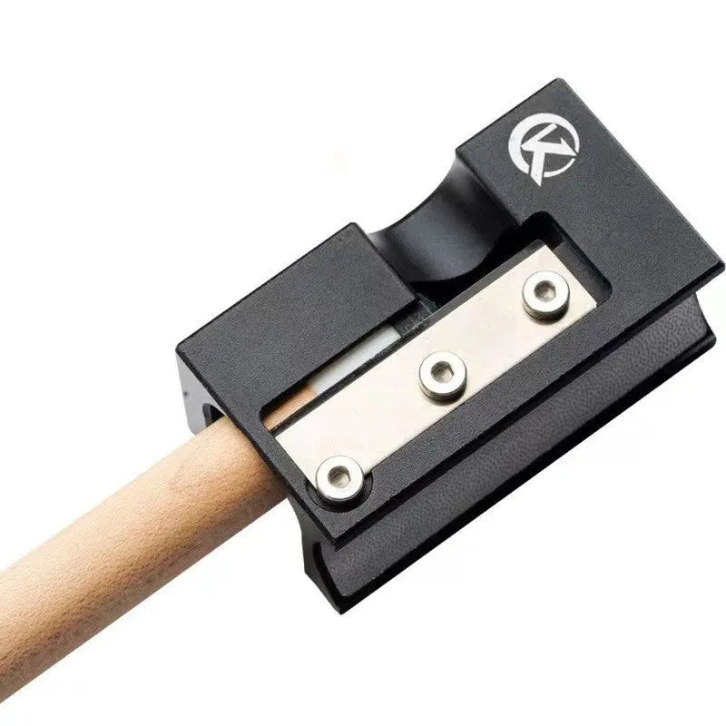 Black metal billiard cue leather head repair device for tip maintenance