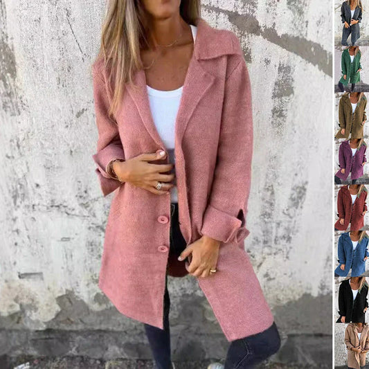 A stylish single-breasted cardigan with pockets, available in a variety of colors for women's fashion