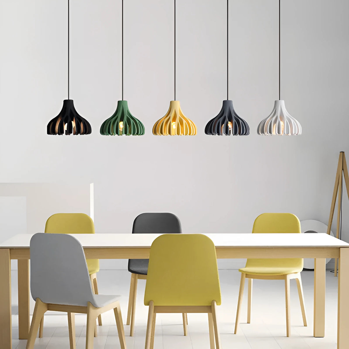 22cm resin chandelier with E27 fitting, 2m hanging wire, Nordic style, available in five colours