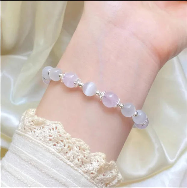 Opal amethyst colour crystal bracelet with moon shape design measuring over 20mm
