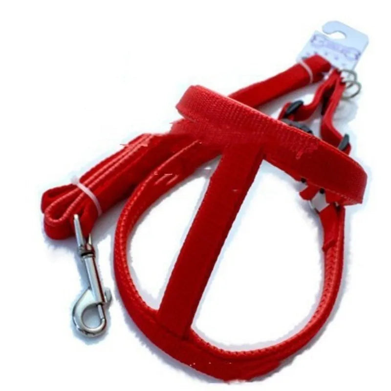 Soft-lined nylon pet harness with adjustable straps in black colour