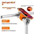 Universal adjustable road bike phone mount in black plastic attached to handlebars