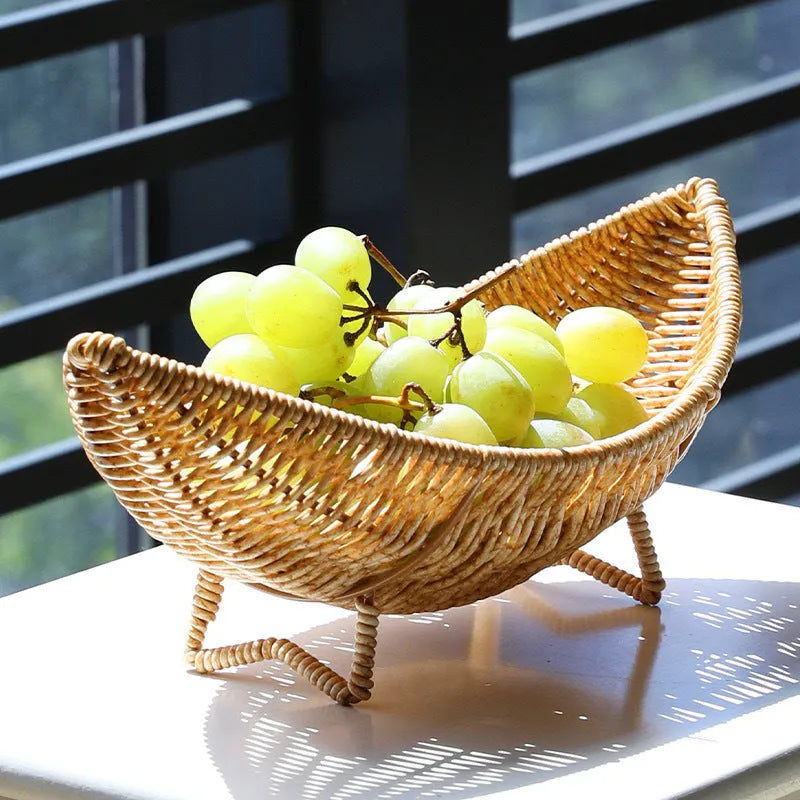 Plastic fruit plate decoration knitted basket dim sum rack on desktop