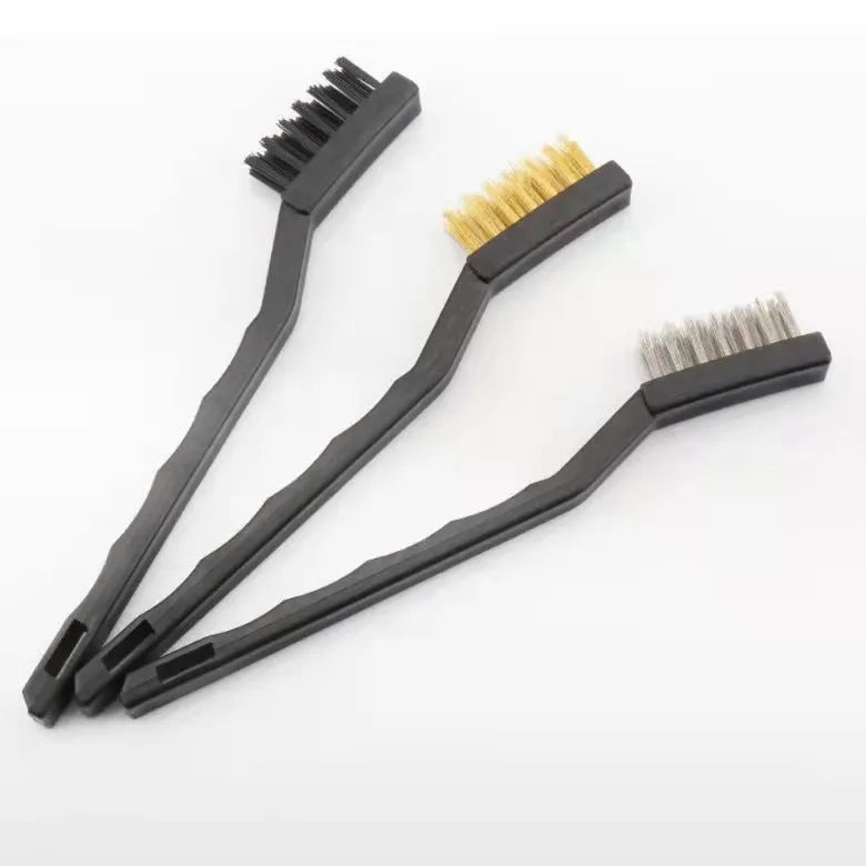 Car interior cleaning brush set disc brushes plastic handle PP bristle round shape 9 piece set