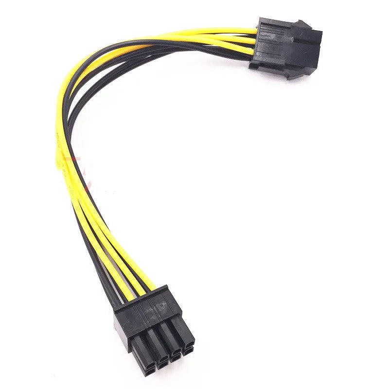 6P to 8P graphics card power extension cable with 20cm length and black connectors
