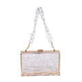 Transparent hard acrylic shoulder bag 18x11x5cm with European chain resin necklace