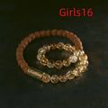 Retro double circle LCD bracelet in citrine colour for boys and girls sizes 15 to 18
