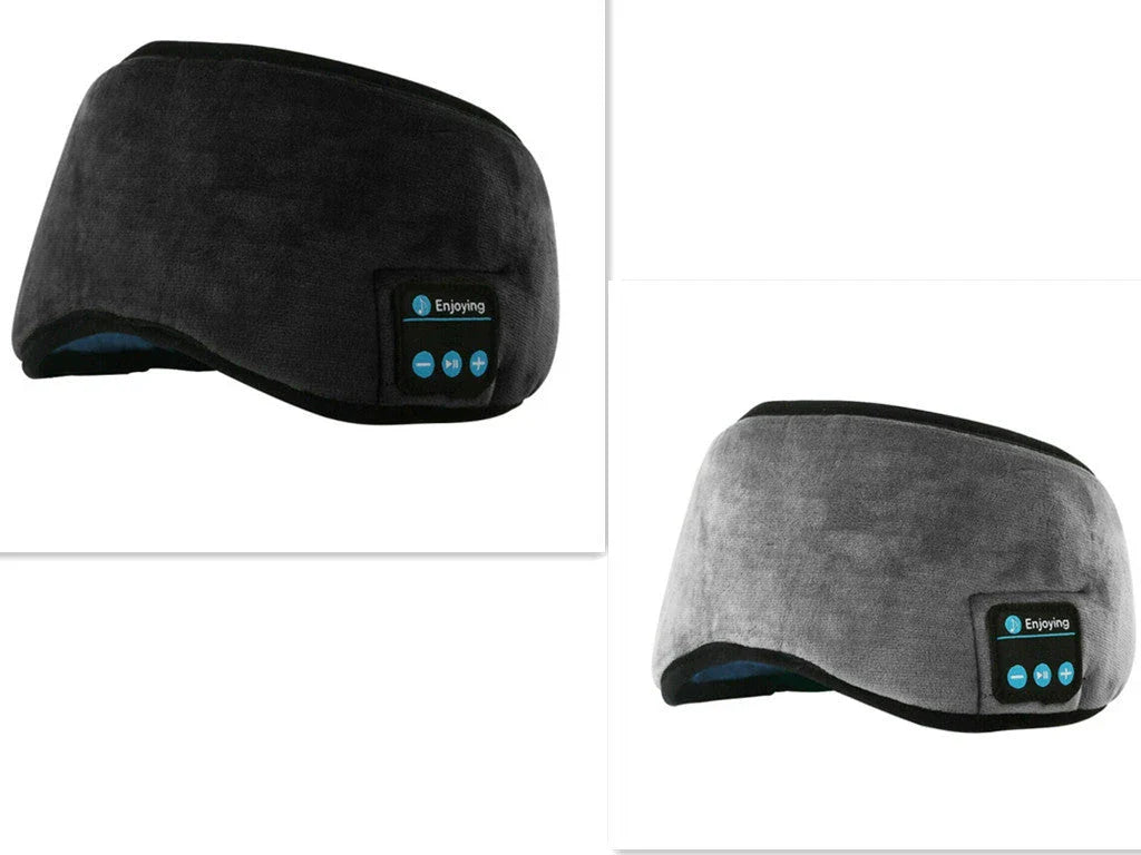 Wireless Bluetooth 5.0 Eye Mask with integrated music player, speakers, and microphone for hands-free calling