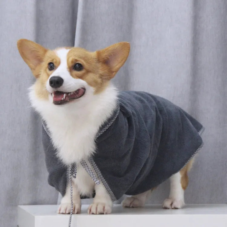 Grey and green ultra fine fiber pet towels for dogs and cats in three sizes