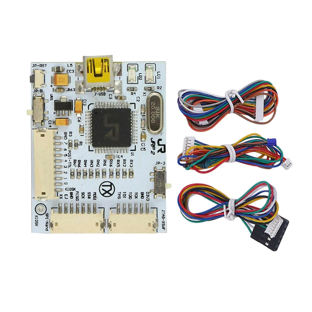 TX J-R Programmer V2 light blue programming tool with cables for QSB V3, XILINX CR JTAG, and Sonus 360