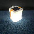 White inflatable solar camping lantern, TPU and acrylic board, 10.5x10.5x11cm, three LED modes