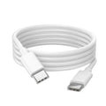 White 60W dual Type-C fast charge data cable with 2m length on a plain background
