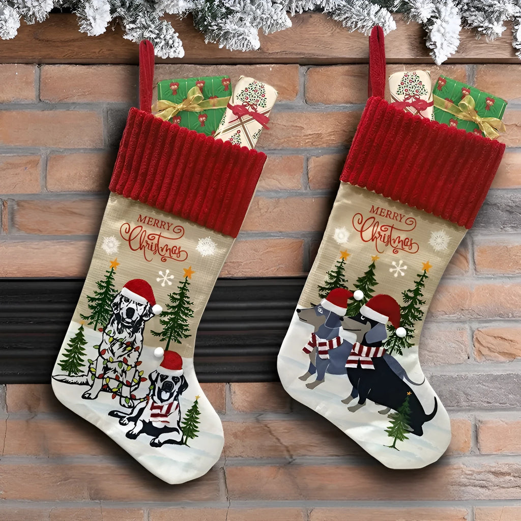 Cloth Christmas tree pendant ornament with pastoral American style decoration measuring 46x28cm
