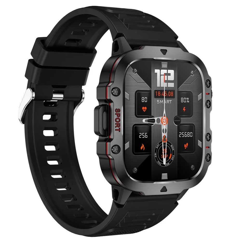 QX11 smart watch displaying health metrics on TFT screen with black silicone strap