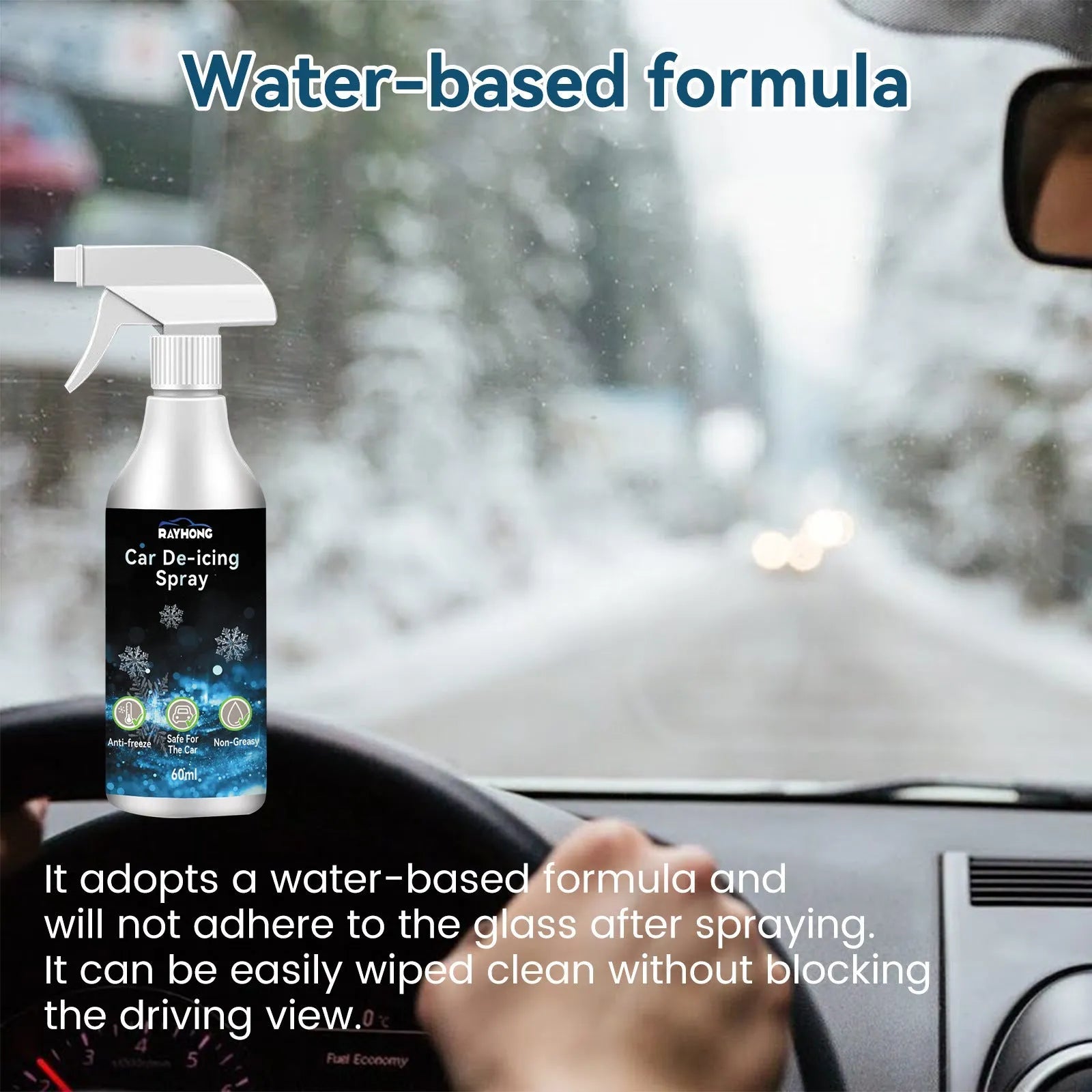 60ml car window deicing spray bottle for winter windscreen ice removal