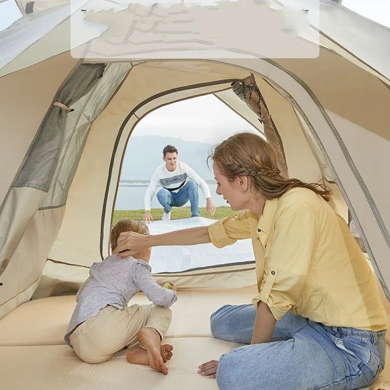 Fully automatic pop open camping tent 230x200x145cm double layer Oxford cloth waterproof 3-4 person